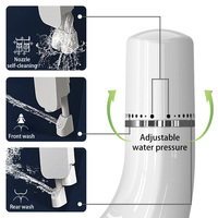 Bidet intelligent ultra-plat en plastique moderne pour salle de bain, à eau froide, sans électricité, avec double buse autonettoyante, vente en gros