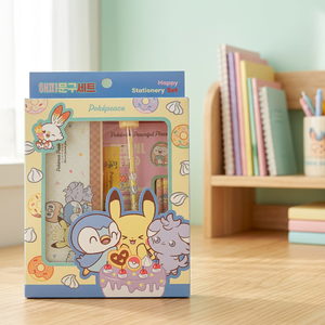Ensemble de papeterie en plastique Pokemoned Happy, crayon, gomme, taille-crayon, style coréen, pour enfants, fournitures scolaires de base, anime, mignon, vente en gros pour distributeurs - Product Image 3