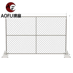 Panneau de clôture de sécurité temporaire en acier au carbone moderne portable, mailles de chaîne de 50x50 mm, pour cours et chantiers de construction - Product Image 1