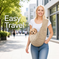 Sac de transport pour animaux de compagnie, bandoulière pour chien et chat, sac à bandoulière en nylon matelassé, laisse de sécurité ondulée, sangle réglable rembourrée, 7,5 kg, chiens de petite et moyenne taille