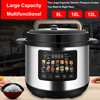 Cuisinière à pression électrique 8L 10L 12L 1600W, commerciale, 24H de préréglage, multifonction, en acier inoxydable, logo personnalisé, CE CB OEM ODM