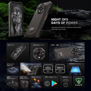 สมาร์ทโฟน Ulefone Armor X16 รุ่นทนทาน แบตเตอรี่ 10360mAh หน่วยความจำ 128GB หน้าจอ 120Hz ขนาด 6.56 นิ้ว รองรับ NFC ระบบปฏิบัติการ Android 15 กล้องกลางคืน 48MP รองรับ 4G - Product Image 5