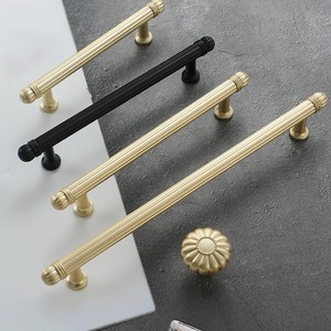 Poignées de meuble cannelées de luxe léger à la française, espacement entre les trous 96/128/160 mm, pour armoire de cuisine, placard et porte de meuble - Product Image 3