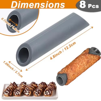 Moule de cuisson en silicone DIY antiadhésif pour rouleaux de crème, croissants, cornets, tubes danois et pâtisseries