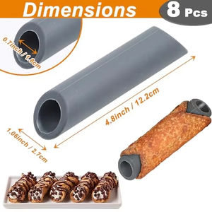 Moule de cuisson en silicone DIY antiadhésif pour rouleaux de crème, croissants, cornets, tubes danois et pâtisseries - Product Image 6