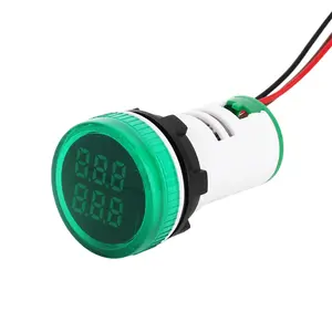 NIN merek pasokan pabrik hijau bulat 22 mm penghitung meter 0-999999 lampu indikator digital