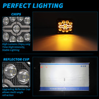 Projecteur de travail LED 47W 4 pouces 2875LM 375m longue portée blanc jaune spot DRL 9V-36V 6500K en aluminium moulé sous pression étanche IP68 IP69K
