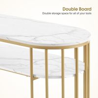 Table de manucure moderne en bois avec texture marbrée, équipement de beauté pour salon et spa à domicile, super durable