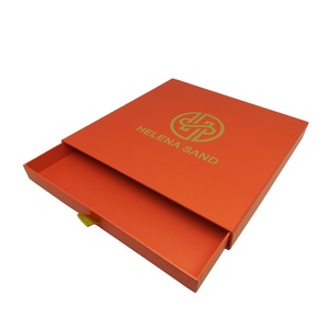 Wholesale new design silk scarf matte orange printing cardboard box luxury packaging boxes for custom logo clothes drawer box