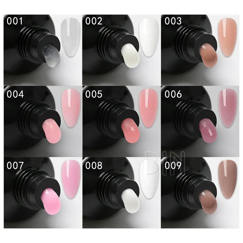 BIN OEM rosa Farbe 30g Dickes Acryl kautschuk Poligel Nude Farbe Poly Gel Nagel verlängerung