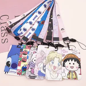 PVC Shell No-Slip Polyester Lanyards Portable Necklace Ribbon Cartoon Anime Kitty Patrick Sailor Moon Design Wholesale Custom