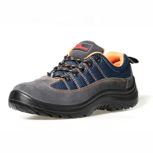 נעלי בטיחות עליונות מיקרופייבר סוליית PU עם מכסה אצבע רחב מפלדה לנעלי בטיחות להגנה על הבוהן