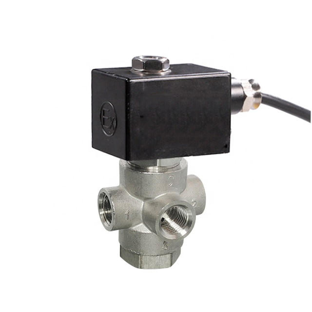 Universal Type VX31 1/4 Inch 12V DC 24V Normally Closed Stainless Steel 3 Way Control Solenoid Valve