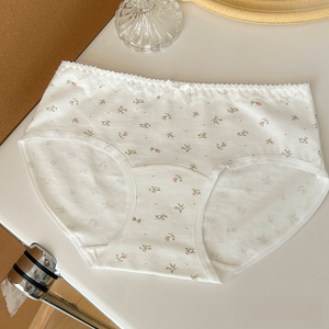 Braguitas Triangulares Cómodas y Transpirables de Cintura Media - Nuevo Diseño Floral Dulce Antibacteriano, Entrepierna de Algodón Extendido, Ropa Interior Femenina - Product Image 4