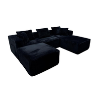 Ensemble de canapés modulaires sectionnels, emballage compressé, forme carrée, canapé-lit confortable, aucun assemblage requis, villa
