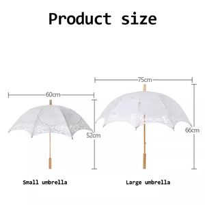 Parapluies en <span class=keywords><strong>dentelle</strong></span> personnalisés Vente en gros Parapluie en <span class=keywords><strong>dentelle</strong></span> brodée vintage Parapluie en <span class=keywords><strong>dentelle</strong></span> soleil grande taille 76cm - Product Image 3