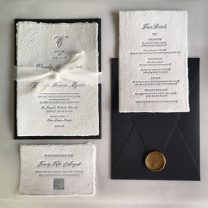 Ensemble d'invitations de <span class=keywords><strong>mariage</strong></span> personnalisées, cartes de luxe avec estampage à chaud pour cérémonie de <span class=keywords><strong>mariage</strong></span> formelle - Product Image 3