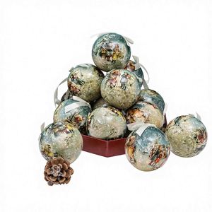 Ensemble de 14 boules de Noël pour découpage, décorations du Nouvel An, ornements suspendus, modèle 75 205L - Product Image 1