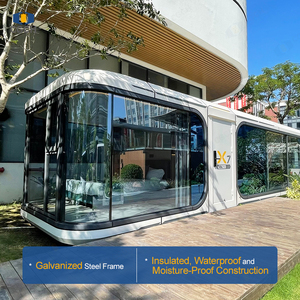 โรงแรมแคปซูลโครงสร้างเหล็กผนังกระจก รีสอร์ท และบ้านพักตากอากาศสำเร็จรูป บ้านคอนเทนเนอร์สำเร็จรูป หรูหรา สำหรับแกลมปิ้ง - Product Image 5
