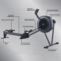 Rameur à résistance réglable, capacité 200 kg, pour salle de sport commerciale et usage domestique