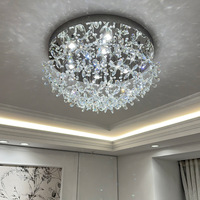 Plafonnier LED encastré de luxe moderne français avec capteur de mouvement, cristal, IP33, haut de gamme pour chambre et salon