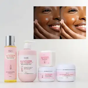 Private Label Oem Logo Skin Whitening Set Groothandel Glutathion Collageen Verhelderende Whitening Huidverzorgingset Voor Zwarte Vrouwen