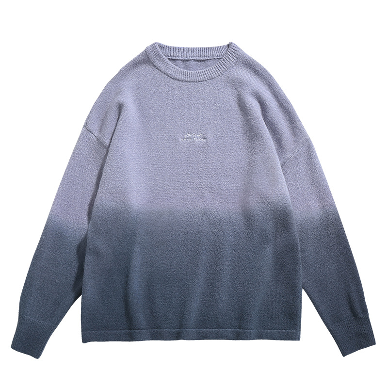 Новый стильный модный теплый многоцветный пуловер с круглым вырезом для мужчин