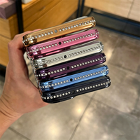 Coque de téléphone antichoc en TPU électroplaqué avec support arrière et miroir à paillettes pour femmes, compatible Samsung A17 A27 A37 A57 A16 A26 A36 A56 A15