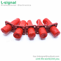 Connecteur de haute tension 200a à Angle droit, 1 Pin 8MM IP67 prise femelle rouge en plastique avec prise mâle