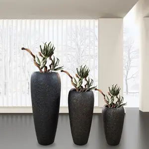 Modern Fiber Clay Flower Pots Shopping Mall Cement Planter Pot For Hotel Tall Large Fiberglass Plant Pot For Garden