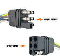 Adaptateur de prise de remorque 6 broches 36 pouces pour côté véhicule et côté remorque, connecteurs de faisceau de câblage de remorque 6 voies, cuivre pur, isolation PVC