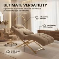 Ensemble professionnel lit et chaise pour extensions de cils avec design ergonomique incurvé pour salon de beauté et studio, rembourré