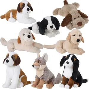 Commercio all'ingrosso OEM Design personalizzato animali di peluche in morbida pelliccia di cane giocattolo carino realistico cane peluche