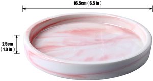 حجر الملمس الوردي الرخام الاكريليك خاتم من السيراميك حامل مجوهرات طبق علبة العطور الزخرفية مضمد المنظم ماكياج صينية - Product Image 6