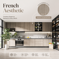 Armoires de cuisine en aluminium à finition huileuse mixte professionnelle, étanches, sur mesure, pour la conception de bâtiments résidentiels modernes haut de gamme