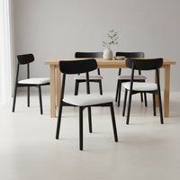 Chaise de salle à manger en cuir et bois de style nordique minimaliste européen pour restaurant, table de salle à manger, hôtel, appartement