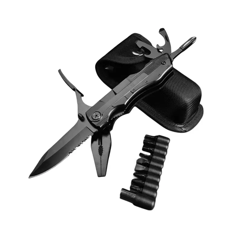 EDC Pocket Multi tool Knife Plier with Screwdriver and Tactical Knife Outdoor Hunting Kit