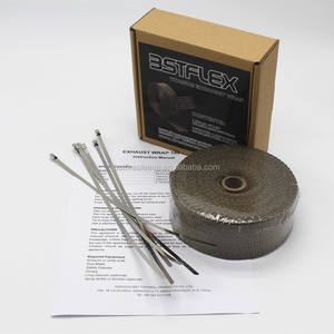 2 "x 50 'Premium Escape Heat Wrap Manifold Wrap Titanium Lava Fibra Térmica Heat Wrap + 6 Pcs Laços - Product Image 6