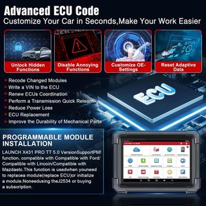 Outils de diagnostic automobile LAUNCH X431 <span class=keywords><strong>PRO</strong></span> <span class=keywords><strong>TT</strong></span> avec DBScar VII VCI CAN FD, scanner OBD2, 36+ fonctions de réinitialisation et de codage, PK X-431 V - Product Image 4