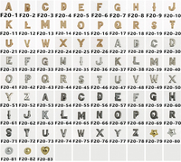 20 breloques lettres alphabet en alliage pour chaussures, décorations pour tongs, épingles, ornements, accessoires amovibles, plaqué or 14 carats, respectueux de l'environnement