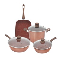 Set Panci dan Wajan Anti Lengket untuk Dapur, Set Peralatan Masak Aluminium Anti Lengket dengan Lapisan Keramik, Panci dan Wajan Penggorengan