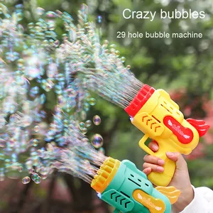 Soplador de burbujas eléctrico automático Gatling de mano de 29 agujeros, juguete para niños, ametralladora de burbujas iluminada de verano para niños y niñas - Product Image 3