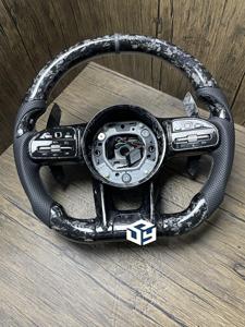 Volant en fibre de carbone LED pour <span class=keywords><strong>Mercedes</strong></span> Benz <span class=keywords><strong>AMG</strong></span> Classe C W204 C63 W212 W218 W207 W172 W117 SLK CLK A35 A45 S63 C43 <span class=keywords><strong>E53</strong></span> E63 - Product Image 5