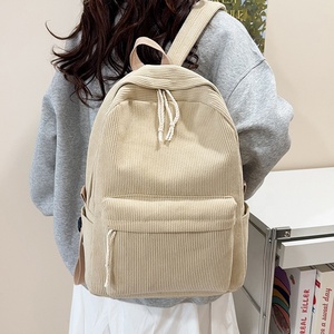 <span class=keywords><strong>Sac</strong></span> <span class=keywords><strong>à</strong></span> <span class=keywords><strong>dos</strong></span> en velours côtelé tendance, design rayé simple, pour collégiens, lycéens, garçons et filles, idéal pour les voyages et l'école - Product Image 4