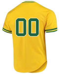 Camisetas de Béisbol al por Mayor Personalizadas del Equipo de <span class=keywords><strong>Oakland</strong></span>, Estilo Botón Verde y Blanco, Personalizadas en Negro, Cosidas a Bajo Costo - Product Image 3