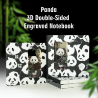 Panda 3D doppelseitiges skulpturales Notizbuch 168mm übergroß mit präziser laser geschnittener Papier kunst