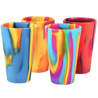 Gobelet réutilisable de 480 ml, qualité alimentaire, incassable, en silicone pliable, inodore, sans goût, facile à nettoyer, écologique, pour les voyages