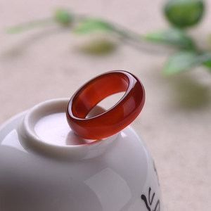 خاتم PFT من حجر العقيق البرازيلي والكالسيدوني، خاتم عصري متعدد الألوان للرجال والنساء - Product Image 3