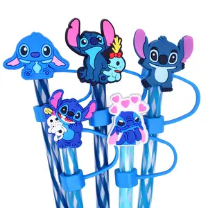 Stitch 8mm 10mm Cartoon Dust-proof Reusable Straw Topper Drinking Straw Covers