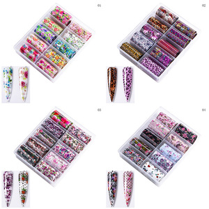 Popular 10 Colors Designer <strong>Transfer</strong> Rolls <strong>Nail</strong> Art <strong>Nail</strong> Foil for <strong>Nail</strong> Decoration Supplies - Product Image 1